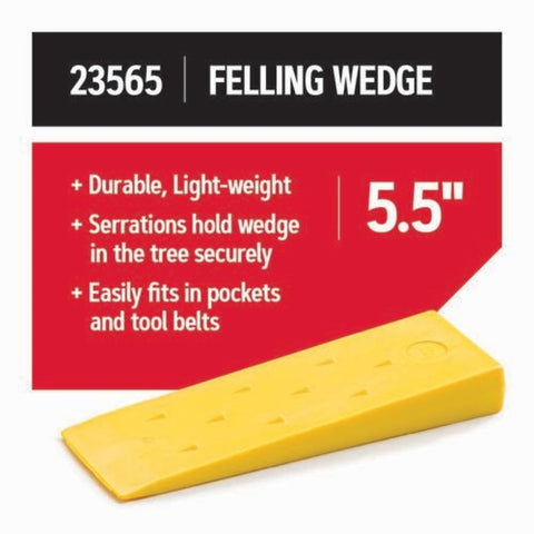 Oregon 23565 Felling Wedge, 5-1/2 in L, Plastic, Yellow