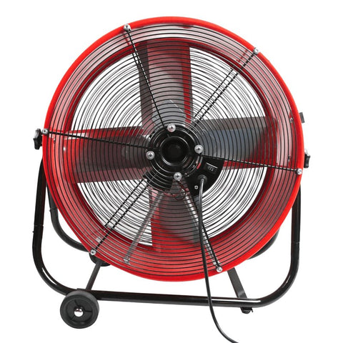 MaxxAir BF24TFRED Tilting Drum Fan, 1 -Phase, 120 V, 4 -Blade, 2 -Speed, 2800, 4000 cfm Air, Red