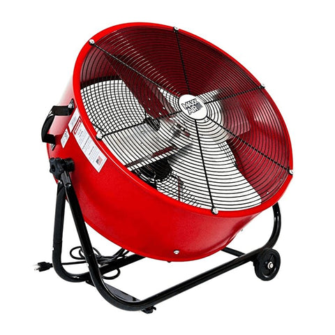 MaxxAir BF24TFRED Tilting Drum Fan, 1 -Phase, 120 V, 4 -Blade, 2 -Speed, 2800, 4000 cfm Air, Red