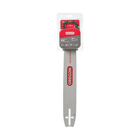Oregon AdvanceCut 27851 Series Bar and Chain Combo, Small Bar Nose Radius, 60-Drive Link, 72V Chain, 3/8 in TPI/Pitch