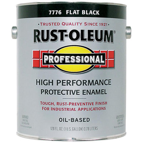 Professional K7776402 Enamel Paint, Oil Base, Flat Sheen, Black, 1 gal, Can, 265 to 440 sq-ft/gal Coverage Area, Pack of 2