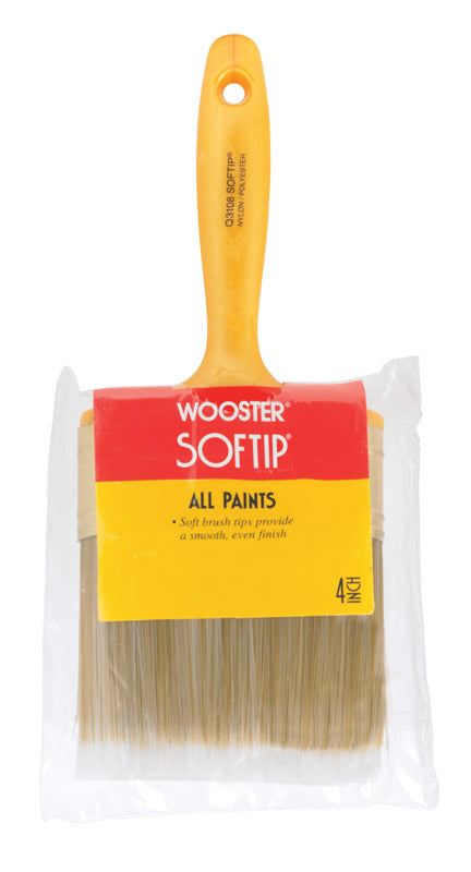 Wooster Softip 4 in. W Flat Nylon Polyester Paint Brush