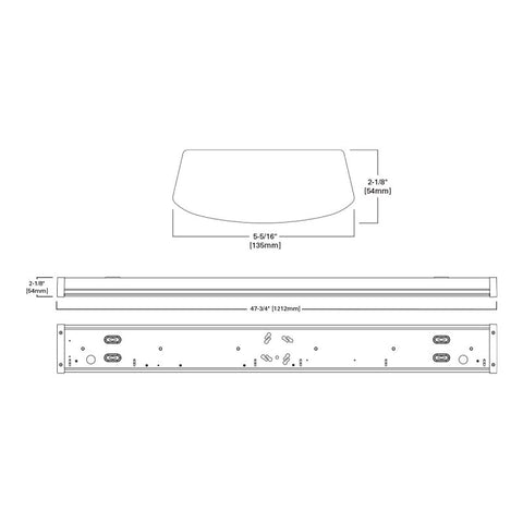Metalux NWS Selectable Wrap Series 4NWS3C3MS-UNV Linear Wrap Light, 120/277 V, 38.8 W, LED Lamp, 4216 Lumens