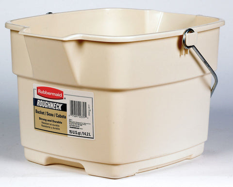 Rubbermaid Roughneck 15 qt Bucket Bisque, Pack of 6