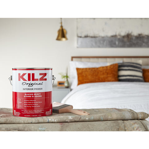 KILZ Original White Flat Oil-Based Alkyd Oil Primer 1 gal, Pack of 4