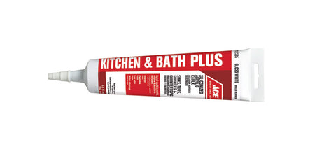 Ace Siliconized Acrylic Kitchen and Bath Adhesive Caulk White 5.5 oz.