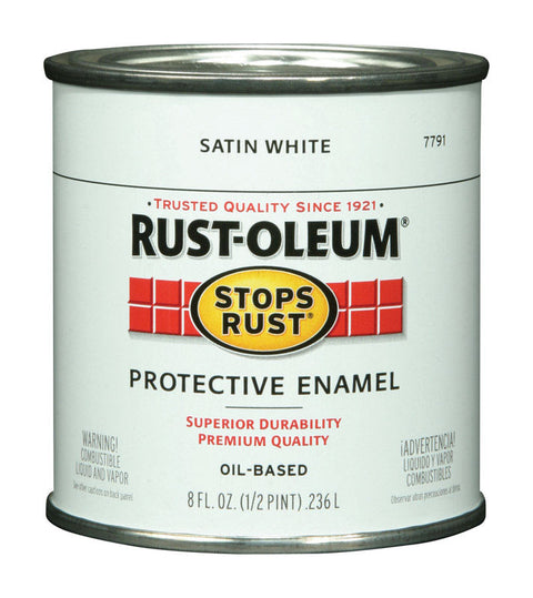Rust-Oleum Oil Based Protective Enamel White Satin 1/2 pt.