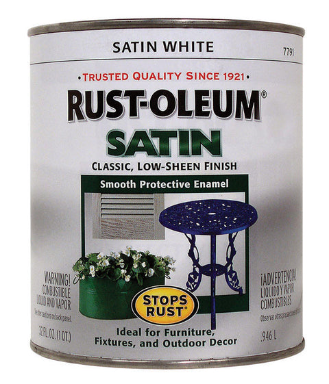 Rust-Oleum Oil Based Protective Enamel White Satin 1 qt.