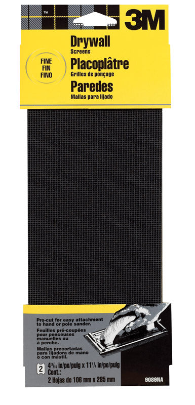 3M Silicon Carbide Drywall Sanding Screen 11-1/4 in. L 120 Grit Fine 2 pk