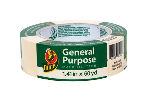 Duck 1.41 in. W x 60 yd. L General Purpose Masking Tape Regular Strength Beige 1 pk