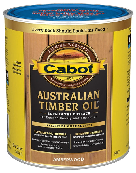 Cabot 140.0019457.005 Australian Timber Oil, Amberwood, Liquid, 1 qt