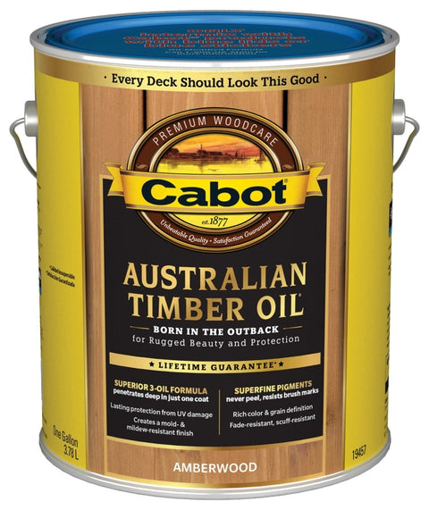 Cabot 140.0019457.007 Australian Timber Oil, Amberwood, Liquid, 1 gal, Can, Pack of 4