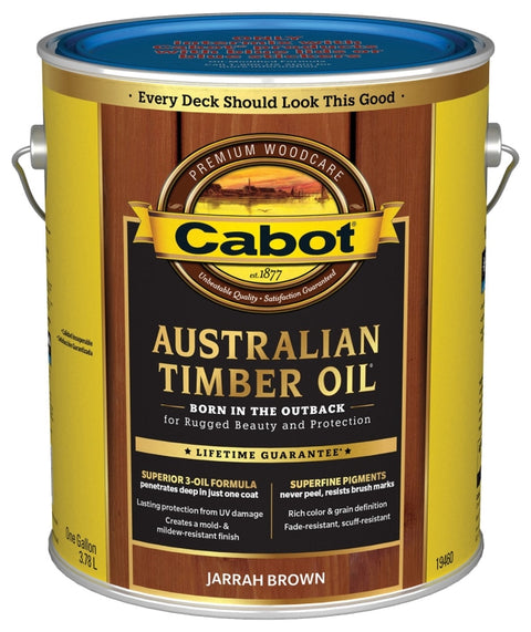 Cabot 19400 Series 140.0019460.007 Australian Timber Oil, Jarrah Brown, Liquid, 1 gal, Pack of 4
