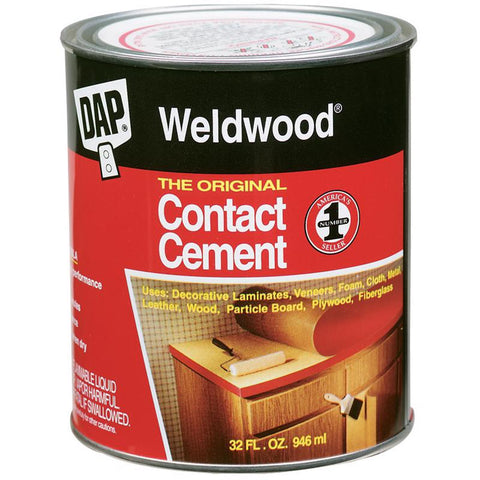 Weldwood 00272 Contact Cement, 1 qt, Bottle, Tan, Liquid