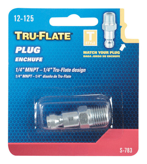 Tru-Flate Air Plug Steel 1/4 in. MNPT