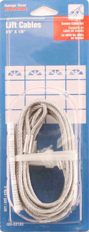 Prime-Line GD 52183 Aircraft Cable, 1/8 in Dia, 8 ft 6 in L, 2155 lb Working Load, Carbon Steel, Galvanized