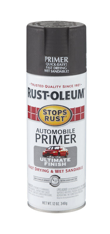 Rust-Oleum Stops Rust Exterior Automobile Primer 12 oz. Dark Grey