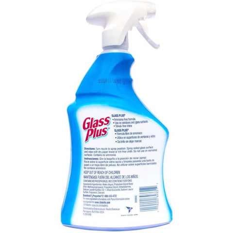Glass Plus Spring Waterfall Scent Glass Cleaner 32 oz Liquid, Pack of 9