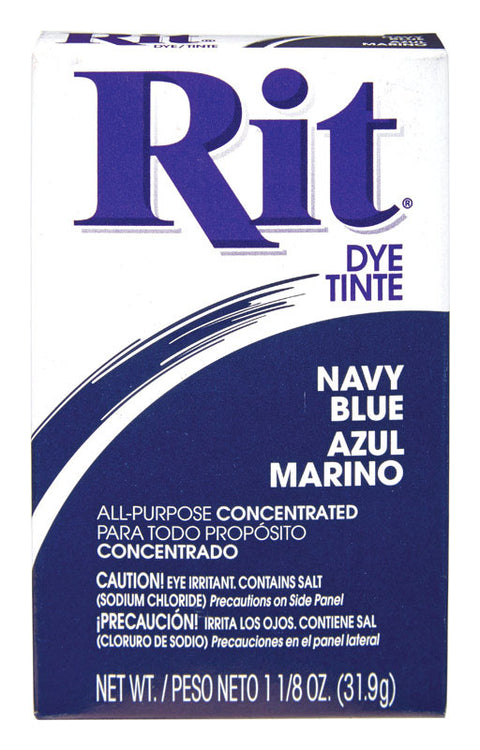 Rit 1-1/8 oz. Navy Blue For Fabrics as well as wood, Wicker, Paper and Plastic Powder Dye