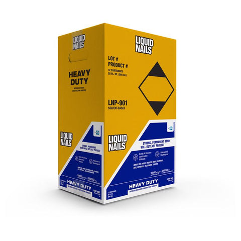 Liquid Nails Heavy Duty Acrylic Latex Construction Adhesive 28 oz, Pack of 12