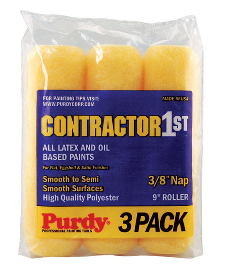 Purdy Contractor 1st Polyester Paint Roller Cover 3/8 in. L x 9 in. W 3 pk