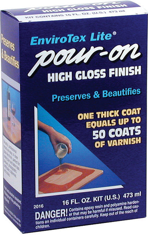 EnviroTex Lite Indoor Clear Gloss Pour-On High Gloss Finish 16 oz.