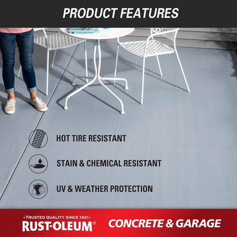 Rust-Oleum Satin Battleship Gray Acrylic Concrete and Garage Floor Paint 1 gal, Pack of 2