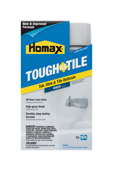 Homax Tough As Tile Epoxy Enamel Spray Paint Gloss White 32 oz.