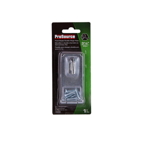 ProSource LR-136-BC3L-PS Safety Hasp, 3-1/2 in L, Steel, Zinc, 7/16 in Dia Shackle, Fixed Staple