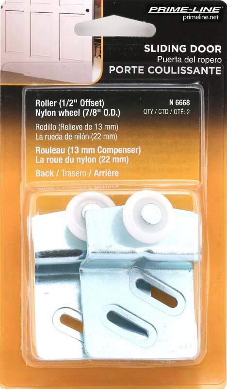 Prime-Line N 6668 Roller Assembly, 7/8 in Dia Roller, Steel, 2-Roller, 60 lb