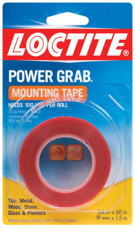 Loctite 1-1/2 in. W x 60 in. L Mounting Tape Clear