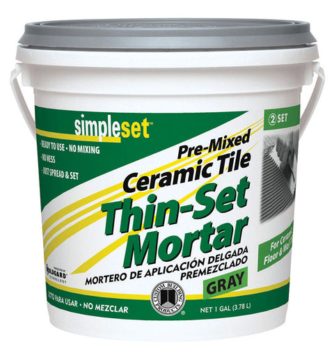 Simpleset Pre-Mixed Ceramic Tile Gray Thin-Set Mortar 1 gal.