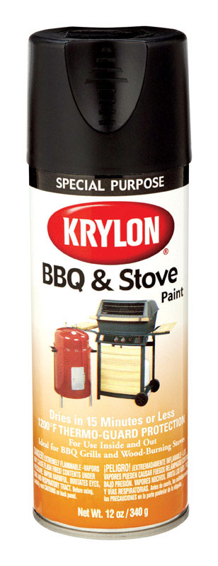 Krylon Special Purpose Black Satin High Heat Spray 12 oz.