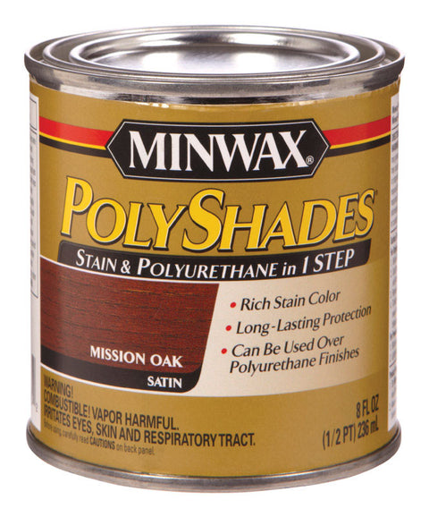 Minwax PolyShades Transparent Polyurethane Polyurethane Stain Mission Oak 1/2 pt.
