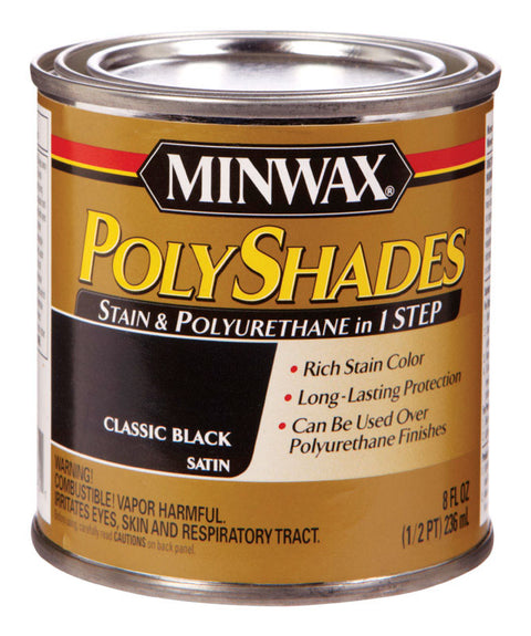 Minwax PolyShades Transparent Polyurethane Polyurethane Stain Classic Black 1/2 pt.