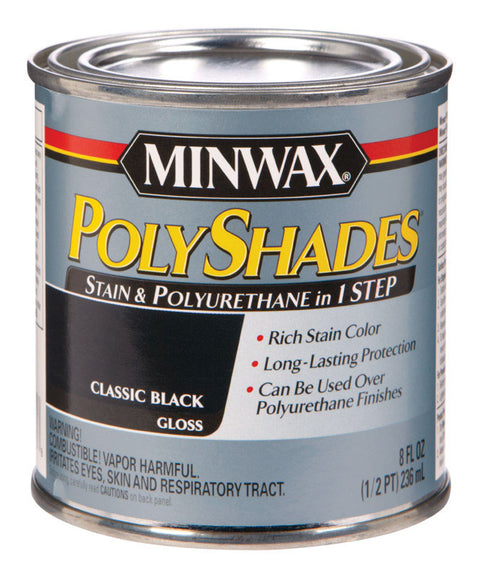 Minwax PolyShades Transparent Polyurethane Polyurethane Stain Classic Black 1/2 pt.