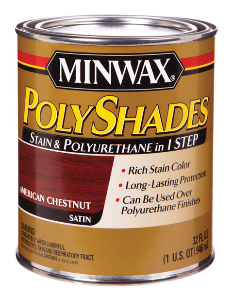 Minwax PolyShades Transparent Polyurethane Polyurethane Stain American Chestnut 1 qt.