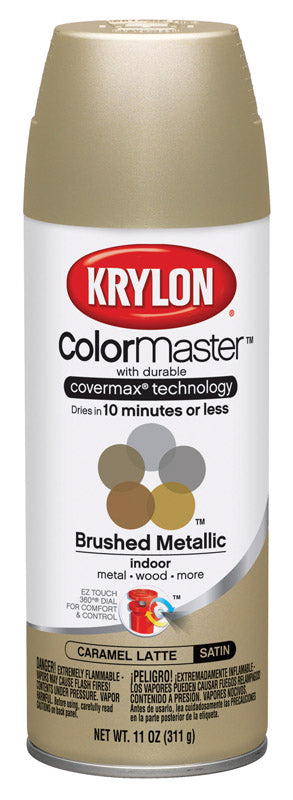 Krylon ColorMaster Caramel Latte Satin Brushed Metallic Spray Paint 11 oz.