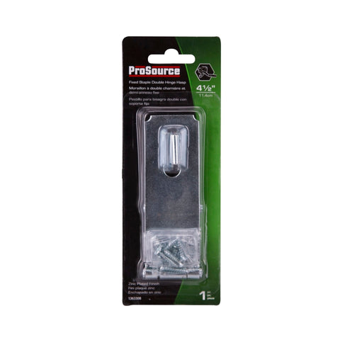 ProSource LR138-BC3L-PS Safety Hasp, 4-1/2 in L, Steel, Zinc, 7/16 in Dia Shackle, Fixed Staple
