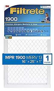 Filtrete UA01-4 Air Filter, 25 in L, 16 in W, 13 MERV, 1900 MPR, Polypropylene Frame, Pack of 4