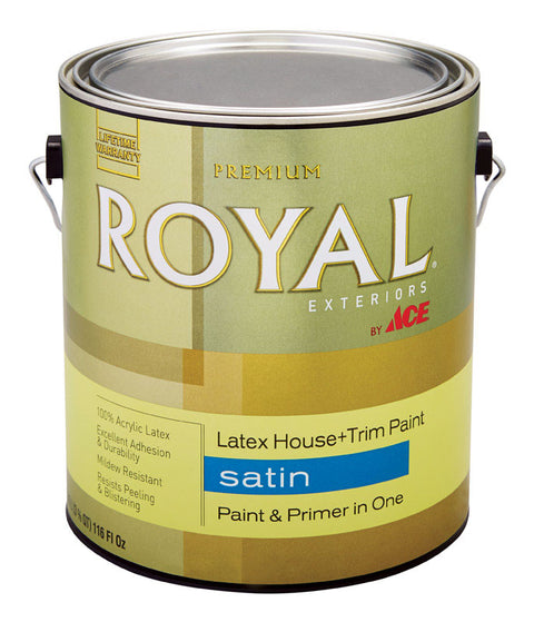 Ace Royal Exterior Acrylic Latex House & Trim Paint & Primer Satin 1 gal. Neutral Base