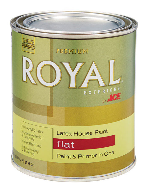 Ace Royal Exterior Latex House Paint & Primer Flat 1 qt. Neutral Base