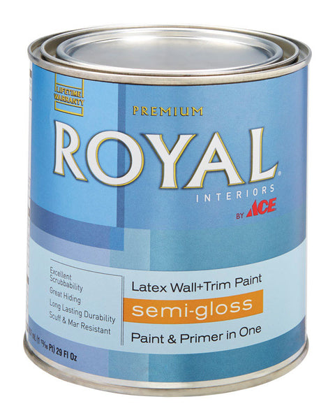 Ace Royal Interior Acrylic Latex Wall & Trim Paint Semi-Gloss 1 qt. Neutral Base