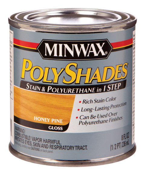 Minwax PolyShades Transparent Polyurethane Polyurethane Stain Honey Pine 1/2 pt.