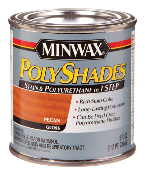 Minwax PolyShades Transparent Polyurethane Polyurethane Stain Pecan 1/2 pt.