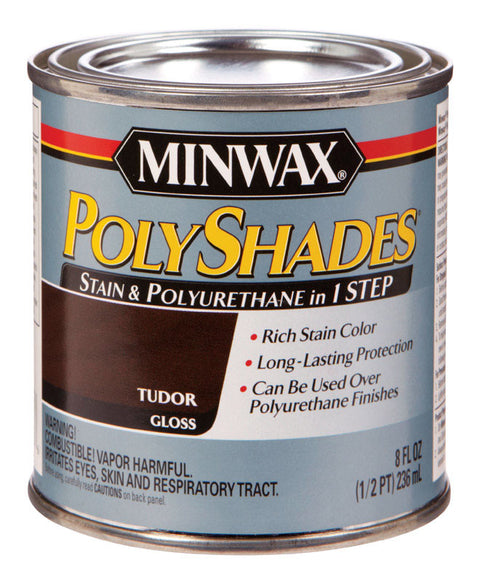 Minwax PolyShades Transparent Polyurethane Polyurethane Stain Tudor 1/2 pt.