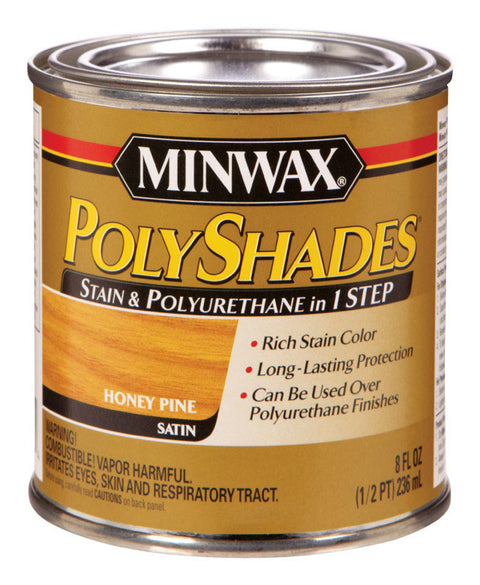 Minwax PolyShades Transparent Polyurethane Polyurethane Stain Honey Pine 1/2 pt.