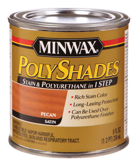 Minwax PolyShades Transparent Polyurethane Stain Pecan 1/2 pt.