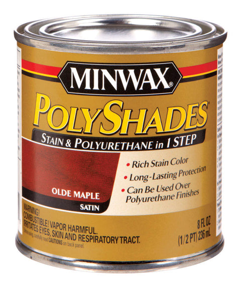 Minwax PolyShades Transparent Polyurethane Polyurethane Stain Olde Maple 1/2 pt.