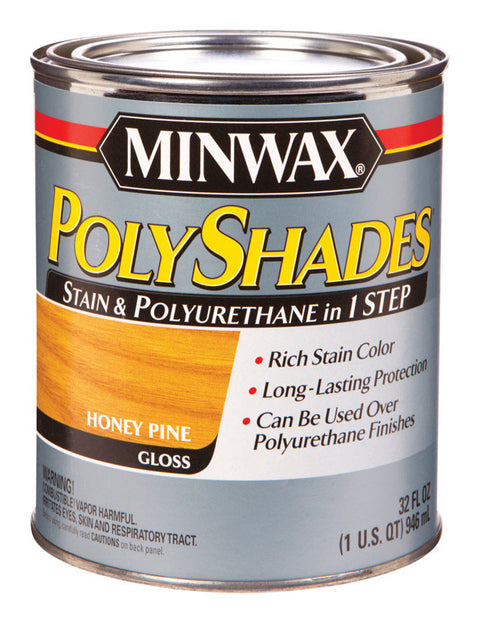Minwax PolyShades Transparent Polyurethane Polyurethane Stain Honey Pine 1 qt.